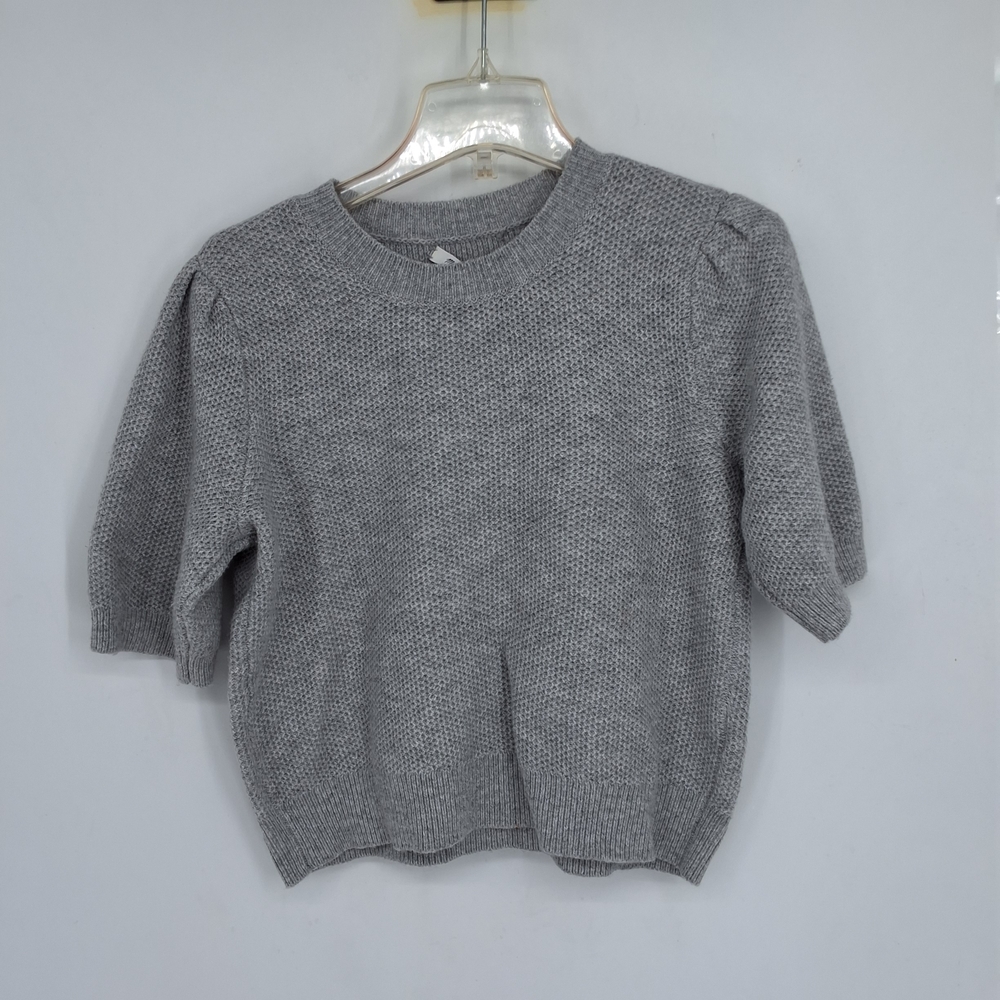 Madewell Gray Short-Sleeve Crewneck Sweater